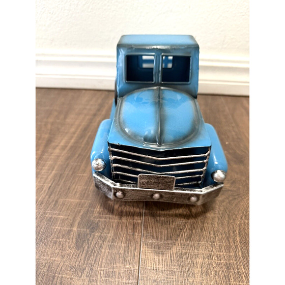 Blue Metal Tree Farm Truck Seasons Greetings Decor - Picture 3 of 7